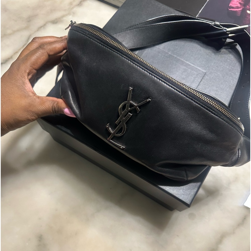 Saint Laurent Black Leather Fanny Pack
